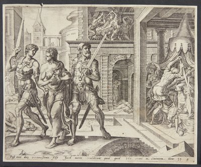 Dinah é levada para casa por Simeon e Levi de Harmen Jansz. Muller