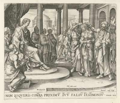 Susanna acusada por anciãos
Não prestarás falso testemunho
Os dez mandamentos (título da série) de Harmen Jansz Muller