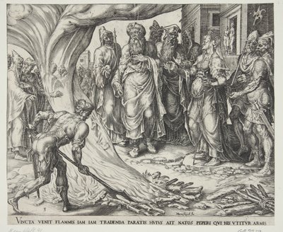 Tamar levada à execução, mostrando a promessa de Judá de Harmen Jansz. Muller