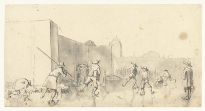 Patinadores no Zijlpoort, Haarlem de Harmen ter Borch