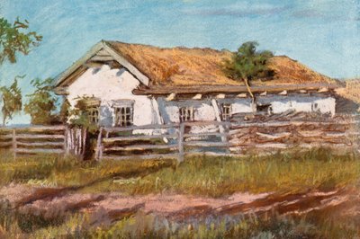 Uma casa de Doukhobor, perto de Veregin de Harold Copping