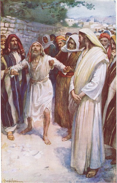Bartimaeus, ilustração deHarold Copping Pictures: The Crown Series, c.1920s de Harold Copping