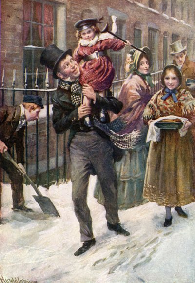 Bob Cratchit e Tiny Tim de Harold Copping