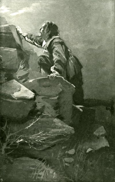 Cristão escalando a colina dificuldade (litho) de Harold Copping
