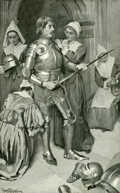 Cristão vestido de armadura de Harold Copping