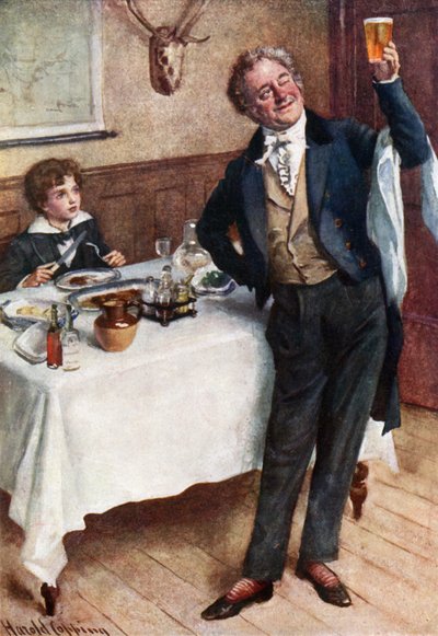 David e o Empregado Amigável (cor litho) de Harold Copping