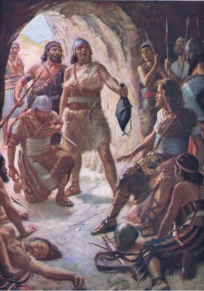 Davids três homens poderosos, ilustração de imagens que ensinam a série de coroa, 1920 de Harold Copping