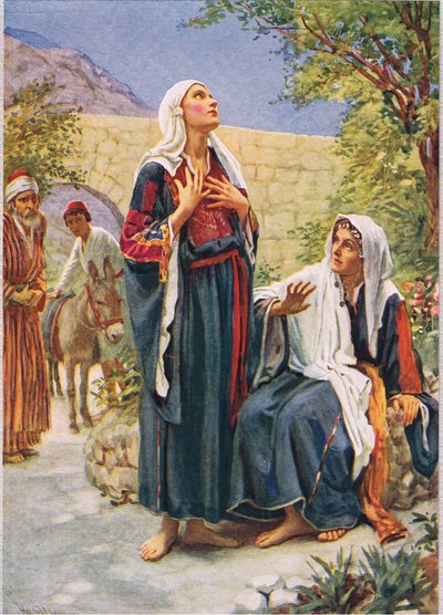 Elizabeth, ilustração do livro "Mulheres da Bíblia", publicado pela The Religious Tract Society de Harold Copping
