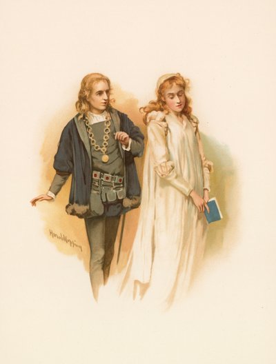 Hamlet e Ofélia de Harold Copping