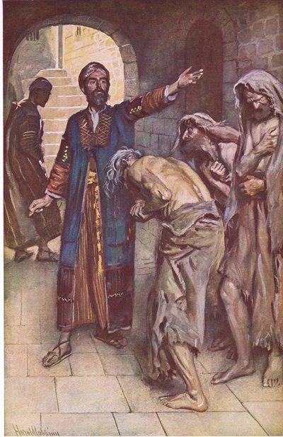 Isaías e os mensageiros, ilustração de imagens que ensinam a série de coroa, 1920 de Harold Copping