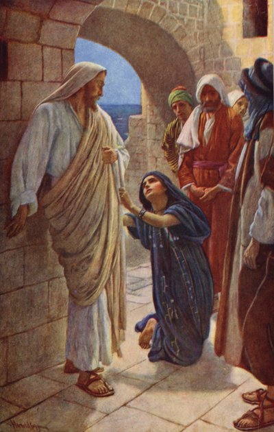 Novo Testamento: A Mulher de Canaã (litografia a cores) de Harold Copping
