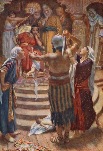 Antigo Testamento: Salomão, o Rei Sábio (litografia a cores) de Harold Copping