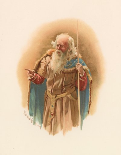 Polonius, do Hamlet de Shakespeare de Harold Copping