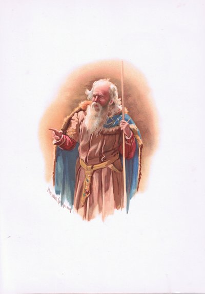Polonius, ilustração de Hamlet de Harold Copping