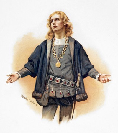 Retrato de Hamlet, príncipe da Dinamarca de Harold Copping