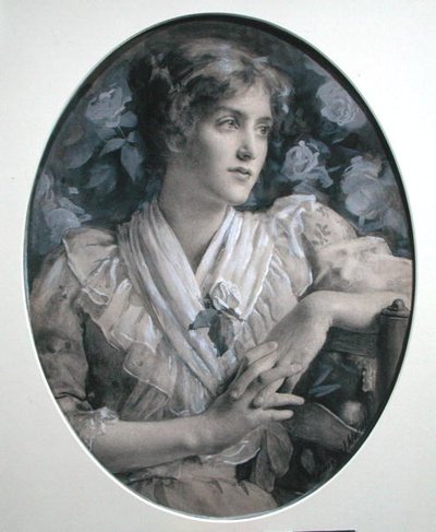 Retrato de uma Senhora (aguarela sobre papel) de Harold Copping