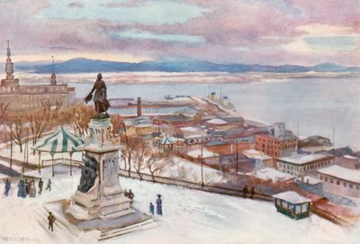 Quebec a partir do Hotel Fontenac de Harold Copping