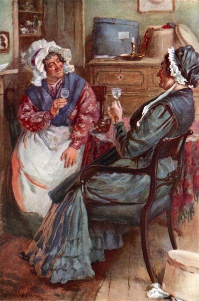 Sairey Gamp e Betsey Prig (cor litho) de Harold Copping
