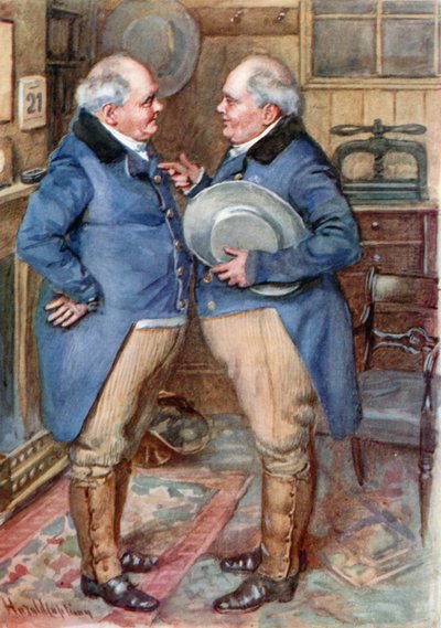 Os Irmãos Cheeryble (cor litho) de Harold Copping
