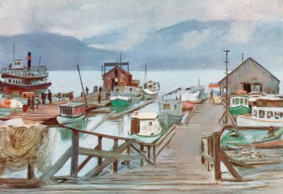 O mercado de peixe, Vancouver, a frota de mosquitos de Harold Copping