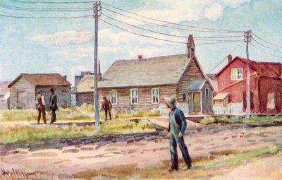 A igreja da cabana do registro, Lloydminster de Harold Copping