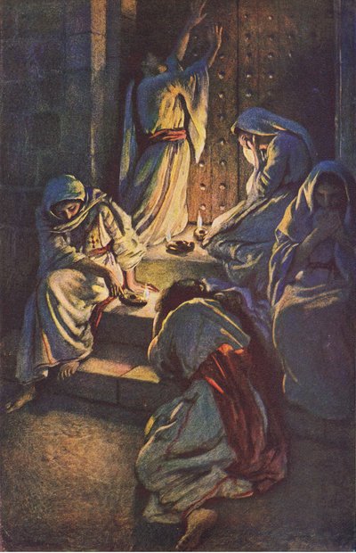 As virgens insensatas, ilustração deHarold Copping Pictures: The Crown Series, c.1920s de Harold Copping
