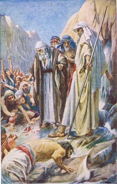 A destruição da rocha, ilustração de imagens que ensinam a série de coroa, 1920 de Harold Copping