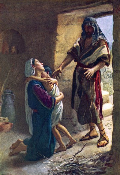 A viúva de Zarephath (cor litho) de Harold Copping