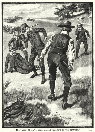 "Passaram a tarde a brincar às rondas com os comuns" (gravura) de Harold Copping