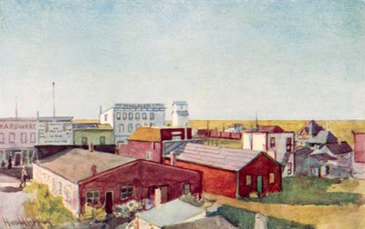 O que uma cidade de pradaria parece, um canto de Lloydminster de Harold Copping