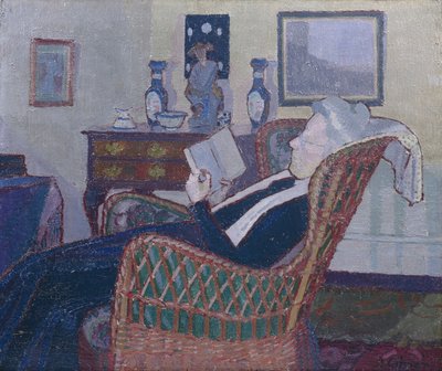 Interior com a Mãe do Artista 1917-18 (óleo sobre tela) de Harold Gilman