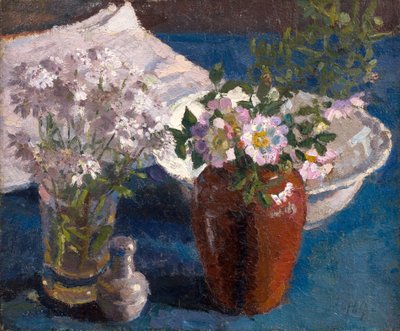 Natureza morta: Flores numa mesa, c. 1909 (óleo sobre tela) de Harold Gilman