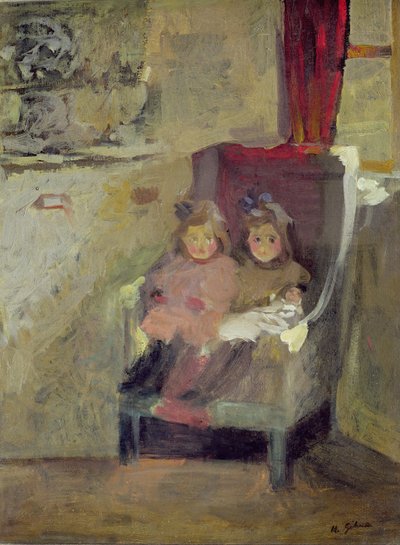 As Filhas do Artista, c.1906-7 (óleo sobre tela) de Harold Gilman