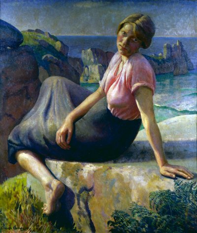 Rapariga num penhasco de Harold Harvey