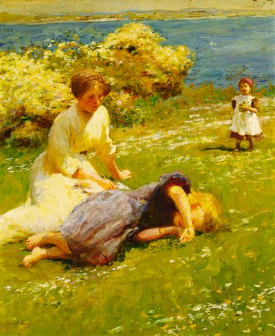 Raparigas no topo de um penhasco de Harold Harvey