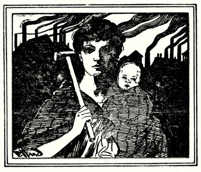Ilustração da capa de The White Slaves of England (foto a p/b) de Harold Hume Piffard