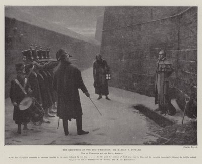 A execução do duque d&39;Enghien, agora em exposição na Royal Academy de Harold Hume Piffard