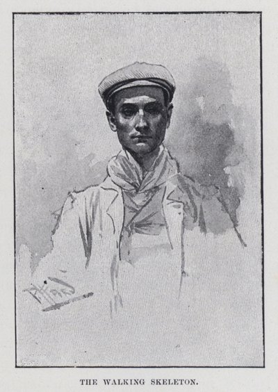 O esqueleto da caminhada (foto a p/b) de Harold Hume Piffard