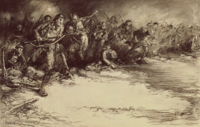 Counter Attack, c.1918 (lápis sobre papel) de Harold James Mowat