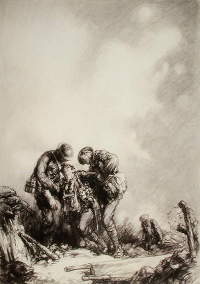 Suportes de maca (lápis sobre papel) de Harold James Mowat