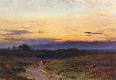 Uma véspera de verão, Milford Common (litografia a cores) de Harold Sutton Palmer