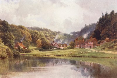 Friday Street, a caminho de Leith Hill (litografia a cores) de Harold Sutton Palmer