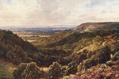 Das colinas acima de Peaslake, perto de Gomshall (litografia a cores) de Harold Sutton Palmer