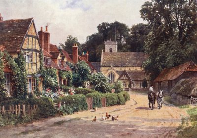 A aldeia de Betchworth, perto de Dorking (litografia a cores) de Harold Sutton Palmer