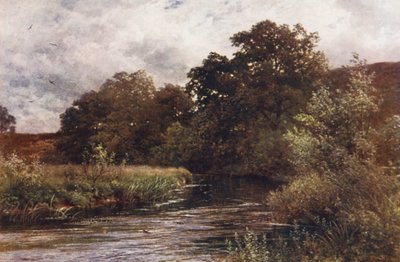 O rio Wey em Hankley Common, perto de Tilford (litografia a cores) de Harold Sutton Palmer