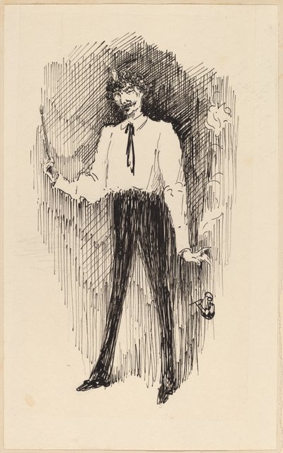 Retrato de Whistler com um pincel de Harper Pennington