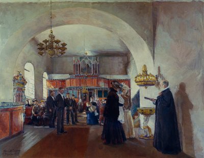 Batizado na Igreja Stange de Harriet Backer