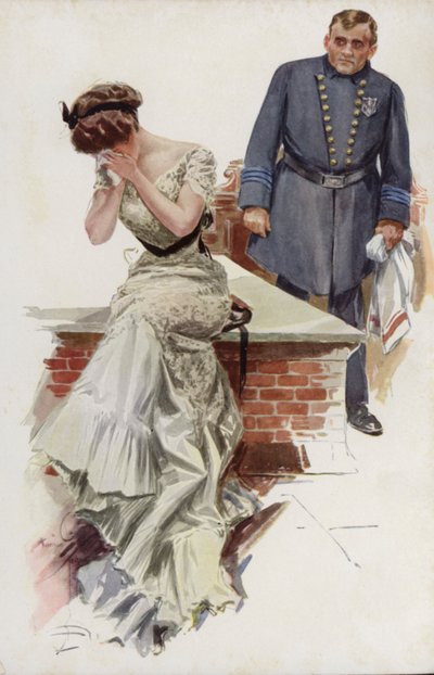 Ilustração para Quando um Homem Casar por Mary Roberts Rinehart (cor litho) de Harrison Fisher