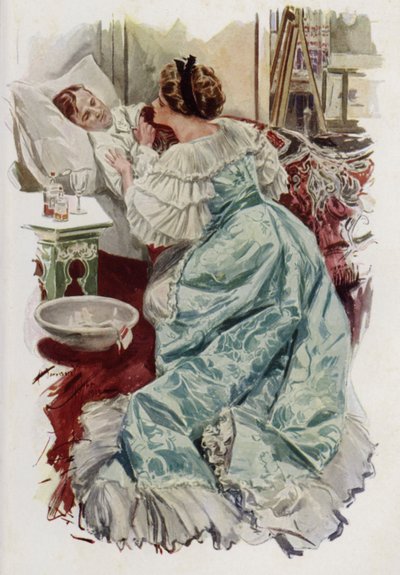 Ilustração para Quando um Homem Casar por Mary Roberts Rinehart (cor litho) de Harrison Fisher
