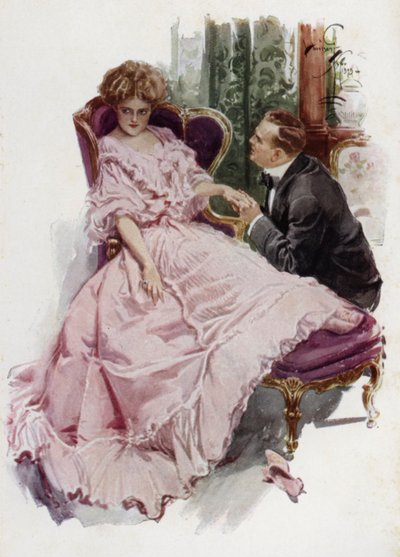 Ilustração para Quando um Homem Casar por Mary Roberts Rinehart (cor litho) de Harrison Fisher